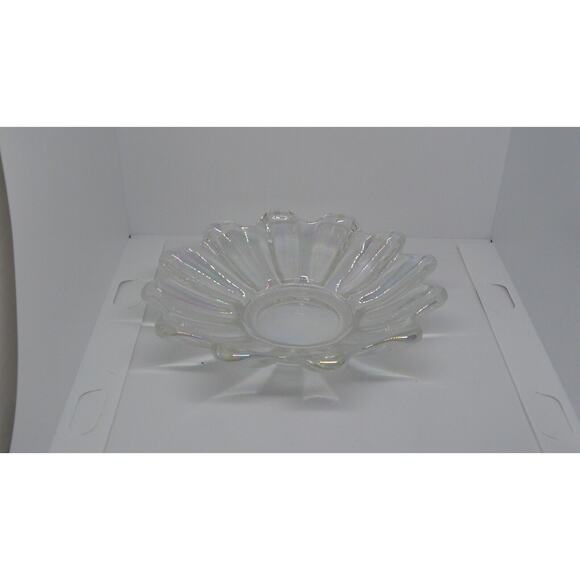 Fostoria CELESTIAL Iridescent Rainbow Carnival Glass Bowl Scalloped Edge 6" VTG - Picture 3 of 4